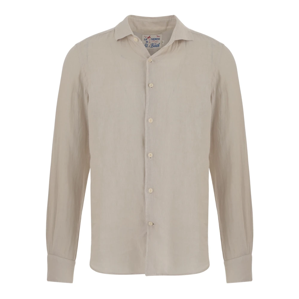 Mc2 Saint Barth Beige Casual Shirts, Male, L, Linen Shirt