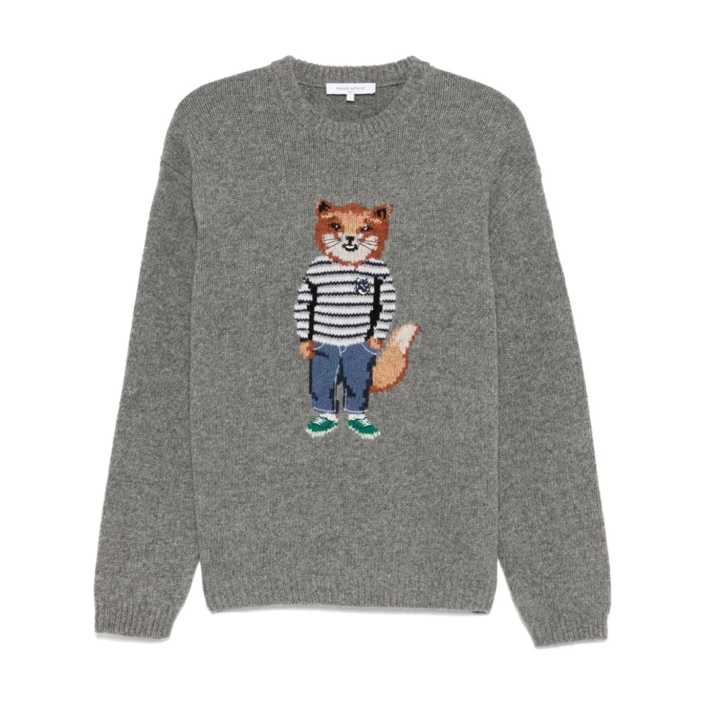 Maison Kitsuné Stijlvolle Sweaters Collectie Gray Heren