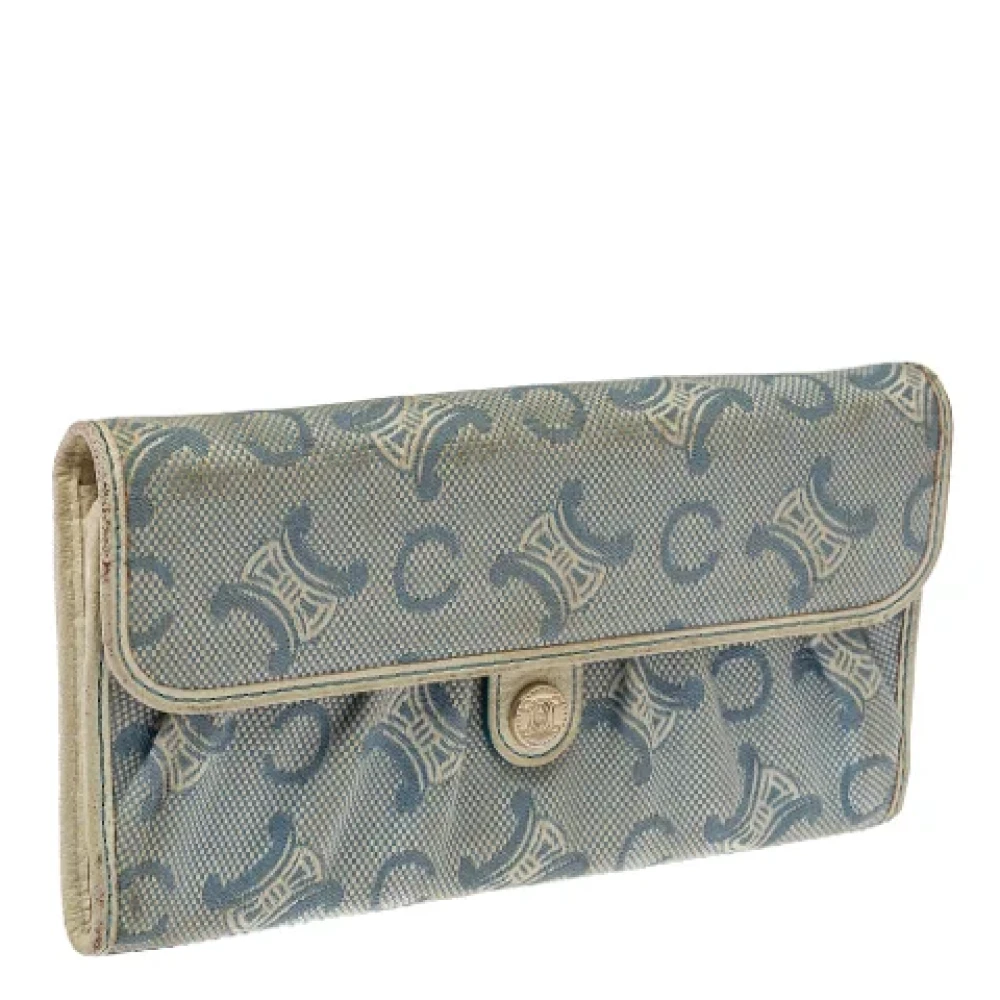 Celine Vintage Pre-owned Denim wallets Blue Dames