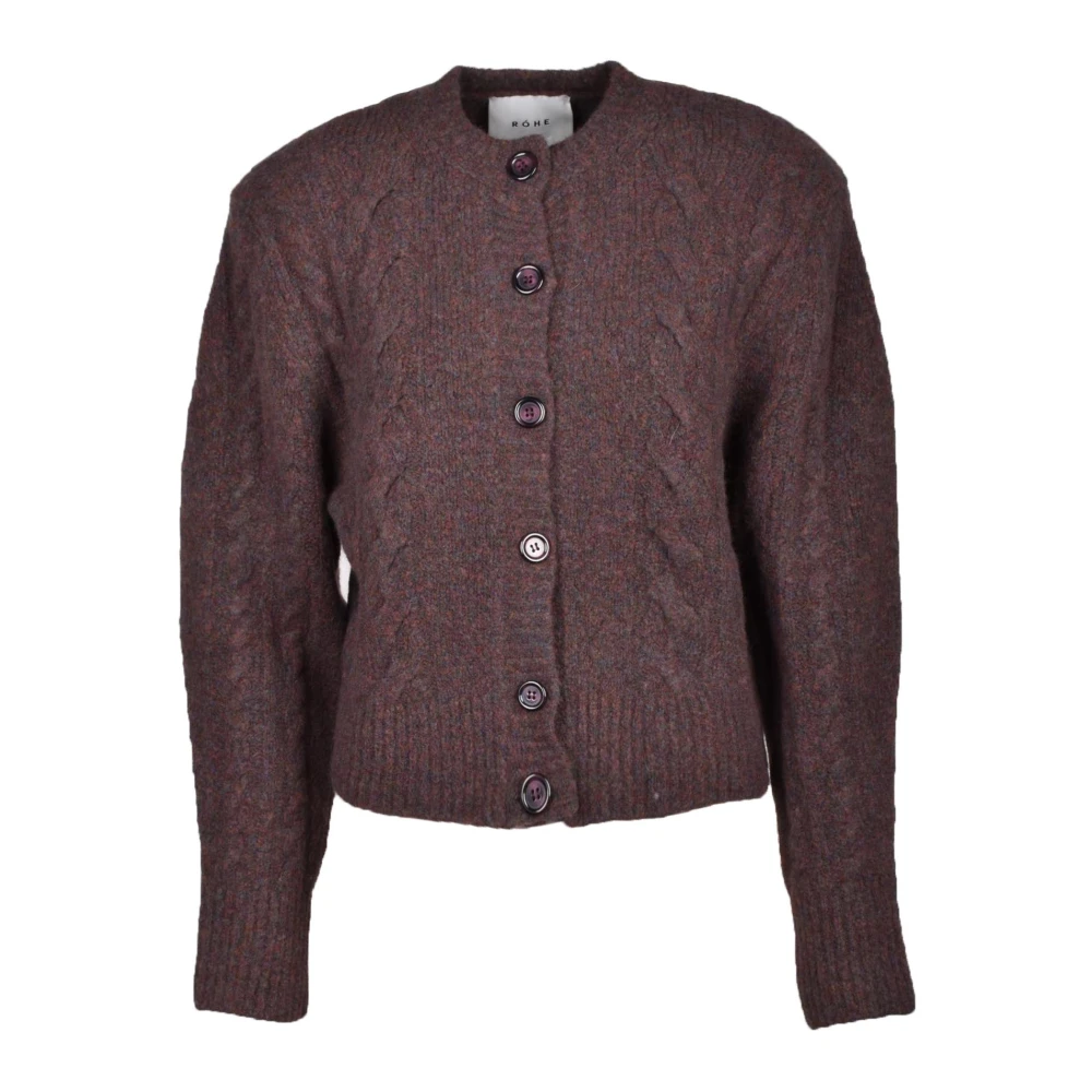 Róhe Mohair Wolmix Gebreide Trui Brown Dames
