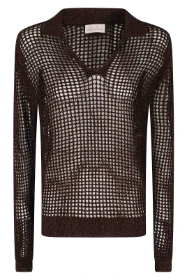 Stickad Pointelle Polo