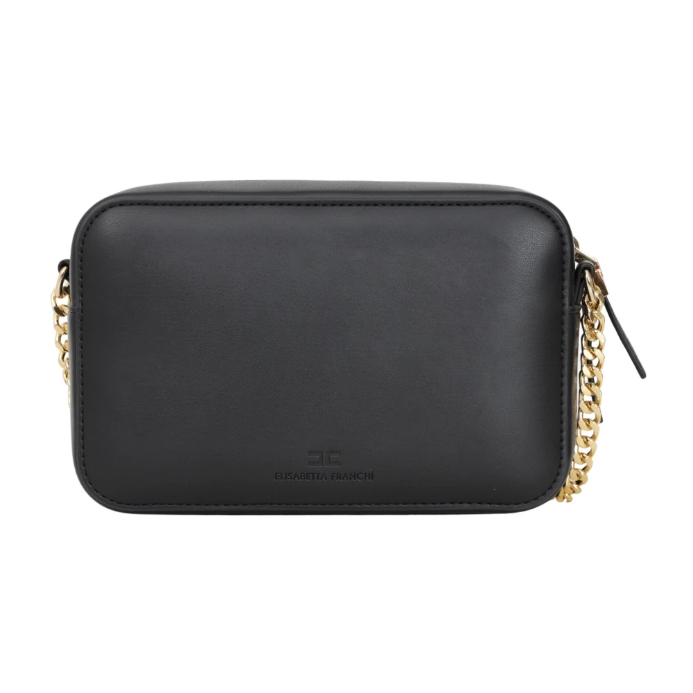 Elisabetta Franchi Zwarte schoudertas met kettingriem Black Dames