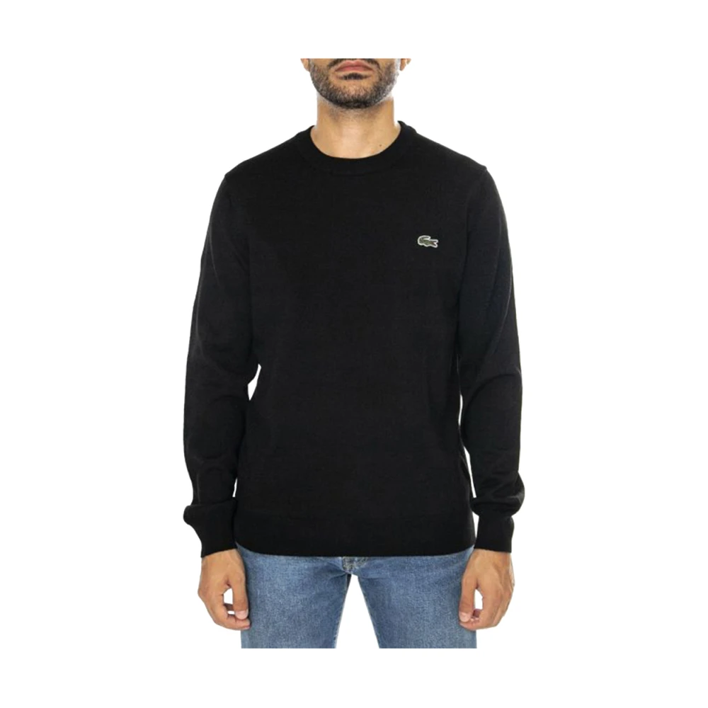 Lacoste Zwarte Sweater Klassiek Logo Mannen Black Heren