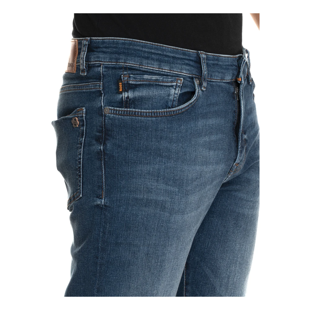 Boss 5-pocket jeans met rechte pijpen Blue Heren