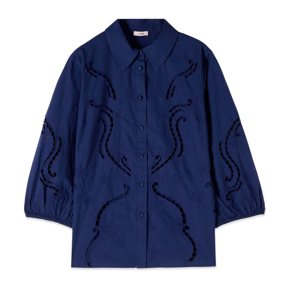 Oltre Donna Blu - Camicia Sangallo - Blouses & Shirts - L