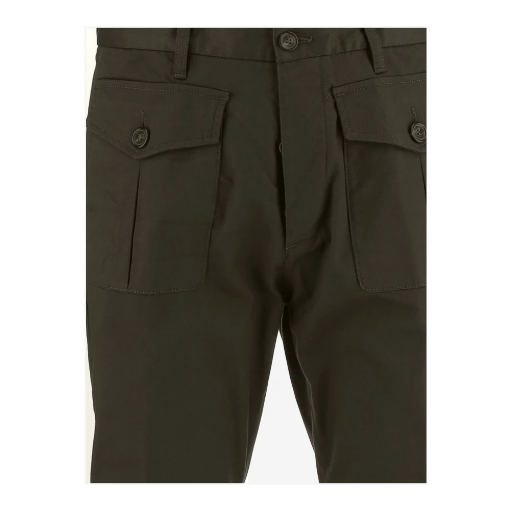 Dsquared2 Stretch Katoen Chino Broek Donkergroen Green Heren
