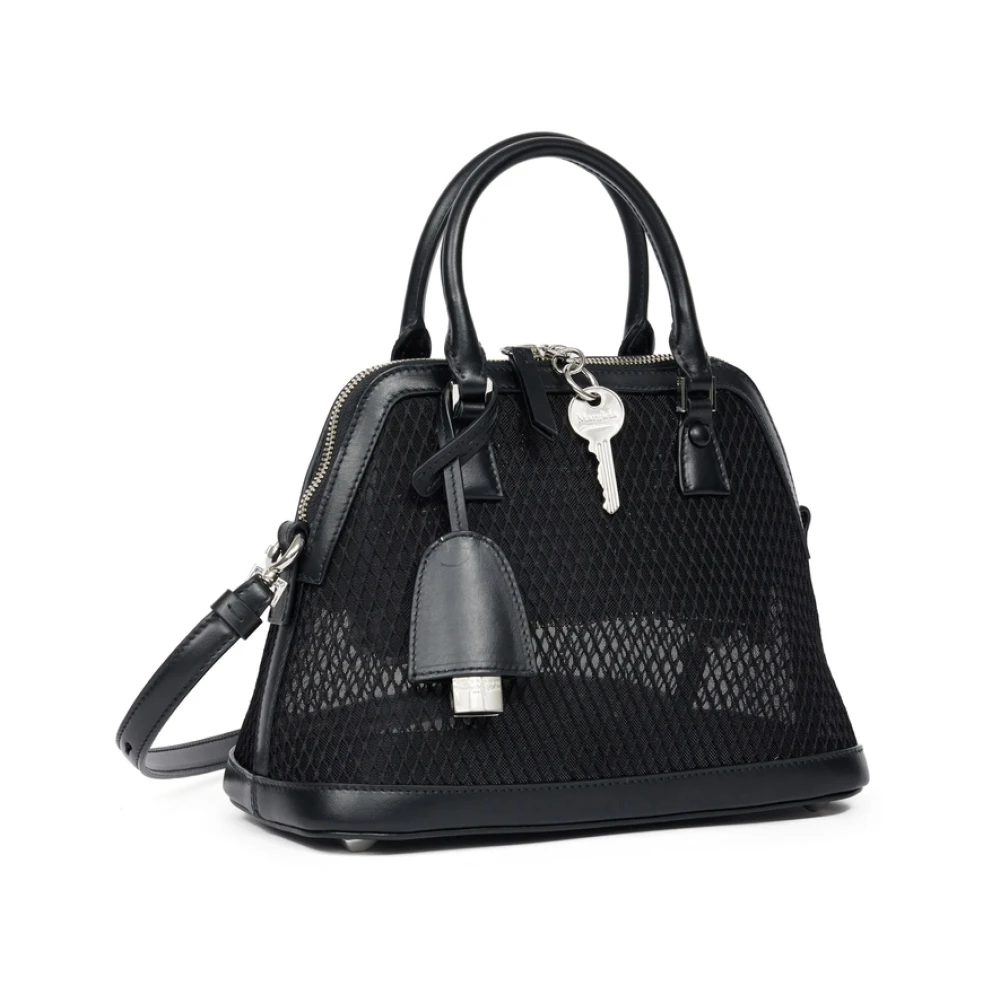 Maison Margiela Zwarte Mesh Design Handtas met Sleutelhanger Black Dames