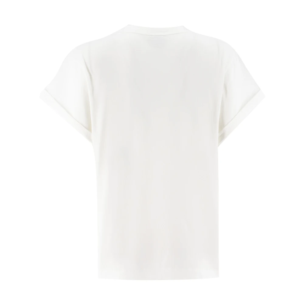 pinko Crew-neck Jersey T-shirt met Lover Print White Dames