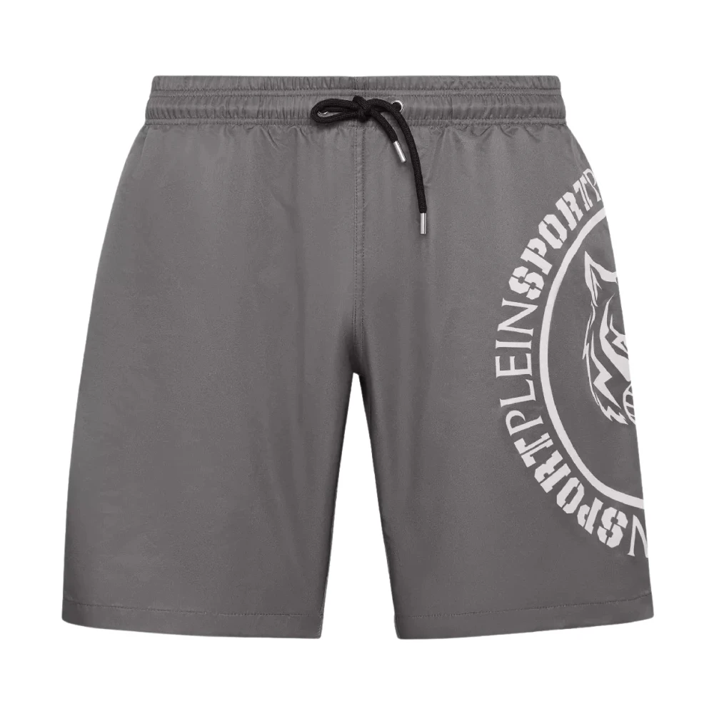 Plein Sport Grijze Carbon Tiger Zwemshorts Gray Heren