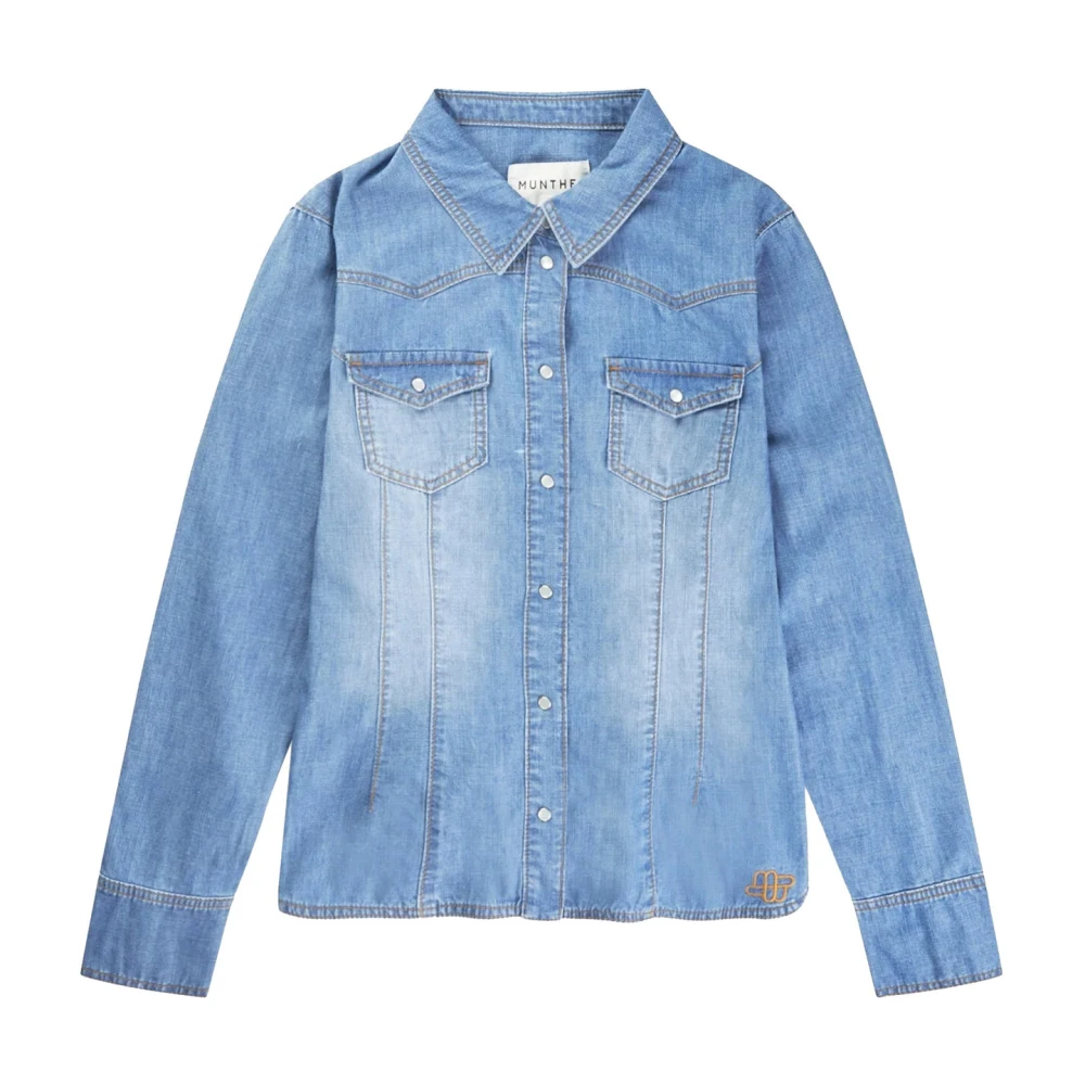Munthe Tijdloze Denim Shirt met Borstzakken Blue Dames