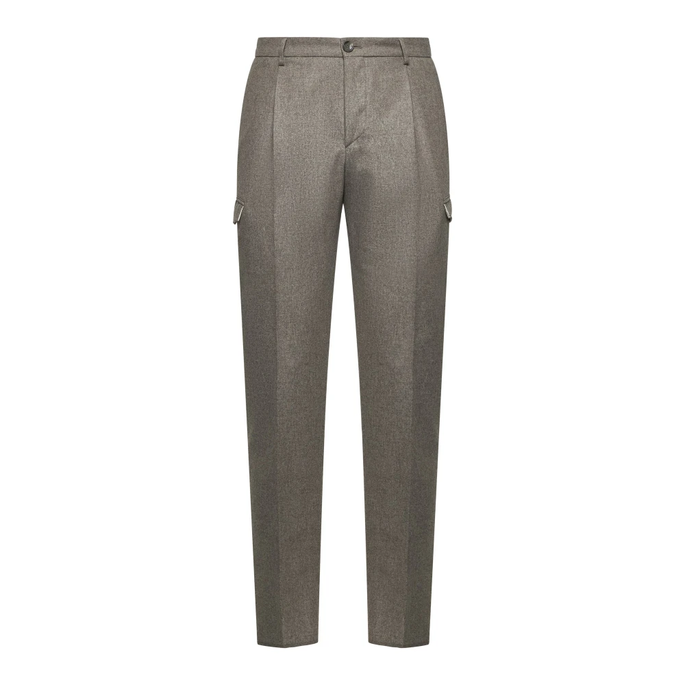 Tagliatore Grijze Wollen Broek met Zakken Gray Heren