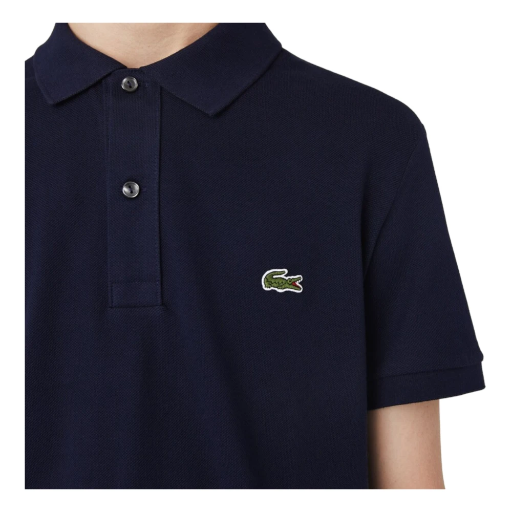 Lacoste Slim Fit Piqué Polo Shirt Navy Blue Heren