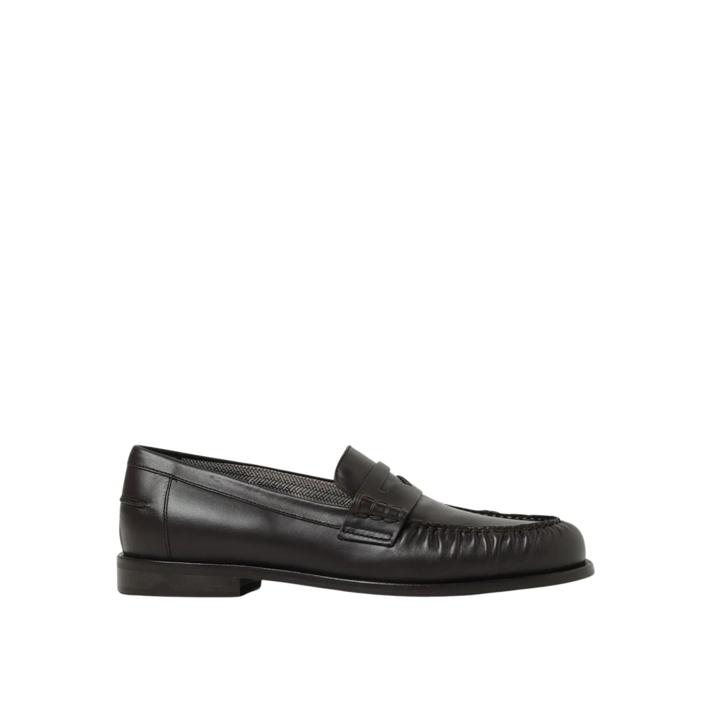 Emporio Armani Men's Brown Classic Slip-On Loafers