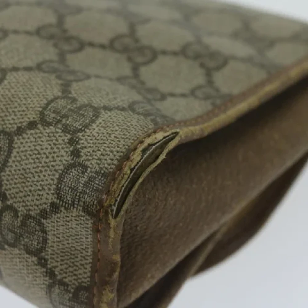 Gucci Vintage Pre-owned Leather clutches Beige Dames