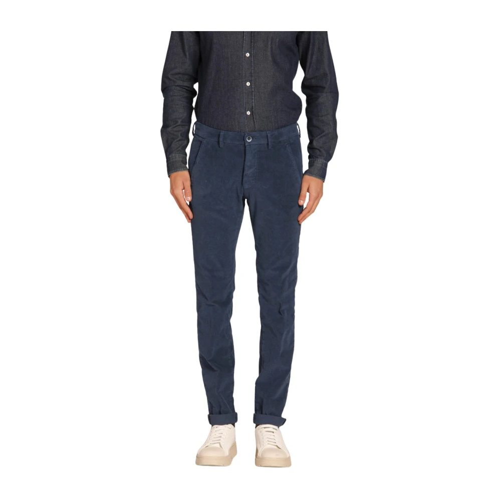 Mason's Velvet Gestreepte Slim Fit Chino Broek Blue Heren
