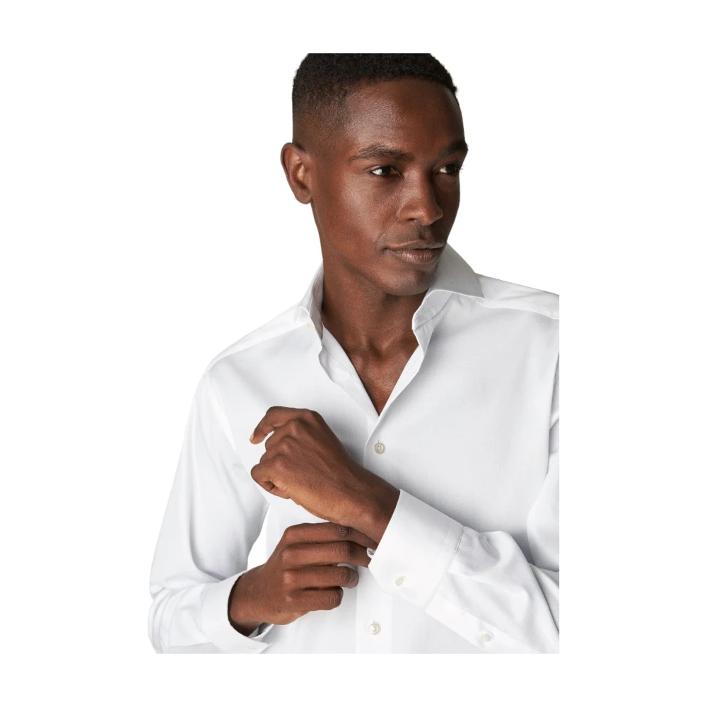 Eton Witte Signature Twill Overhemd Extreme Cut Away White Heren