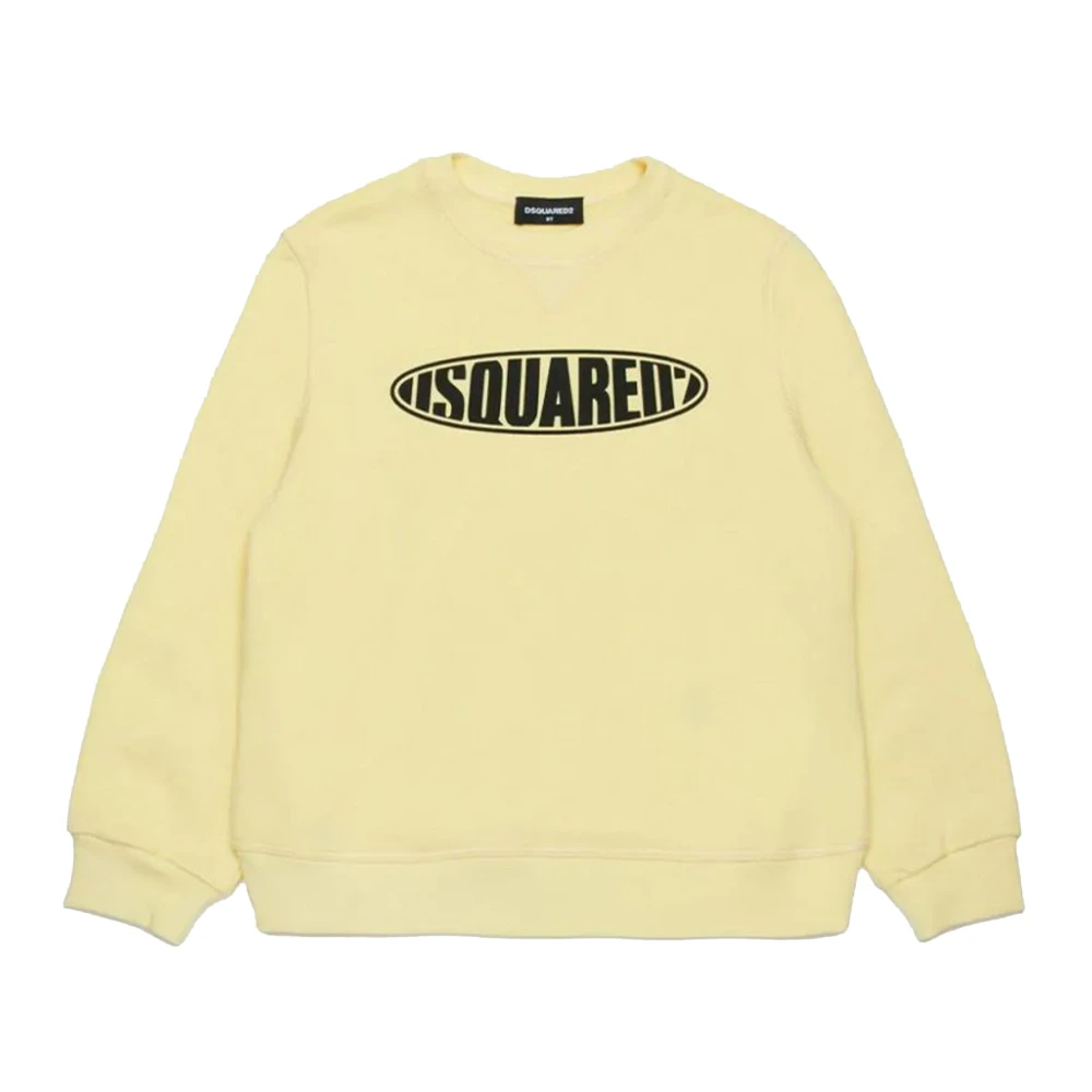 Dsquared2 Avslappnad Sweatshirt med Ovalt Tryck Beige, Pojke