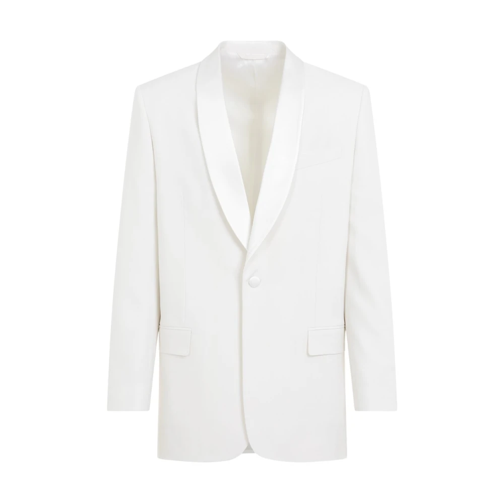 Givenchy Witte Wol-Mohair Jas White Heren