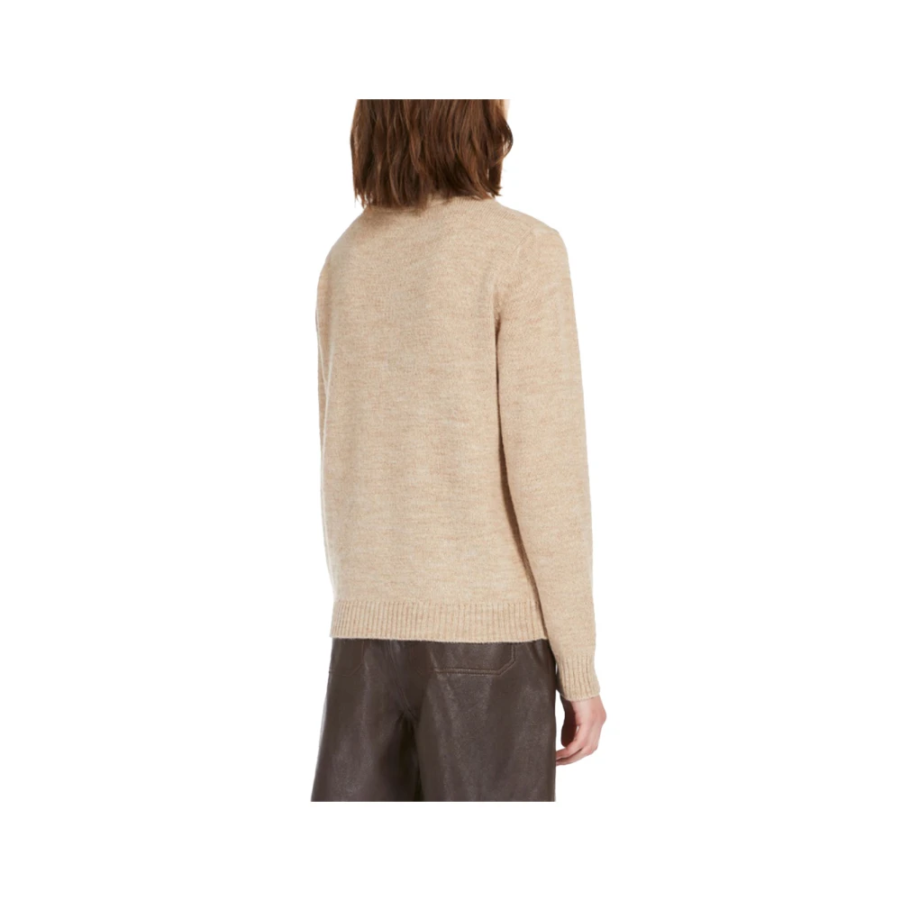 Max Mara Weekend Beige Wol Ronde Hals Trui Beige Dames