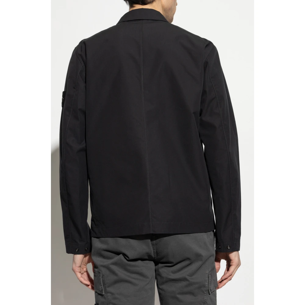 Stone Island Jas met logo Black Heren