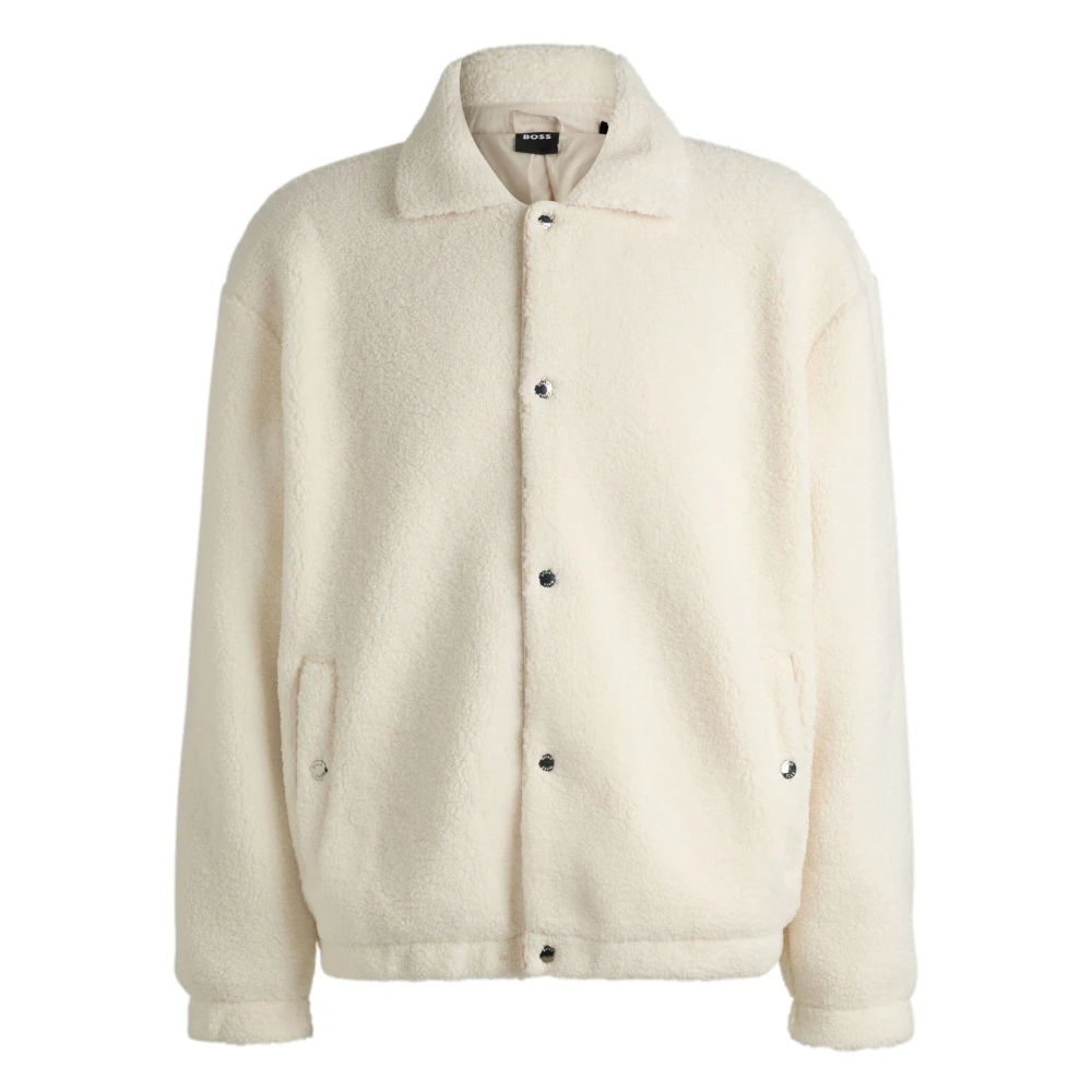 Hugo Boss Witte Open Maglia Shirt White Heren