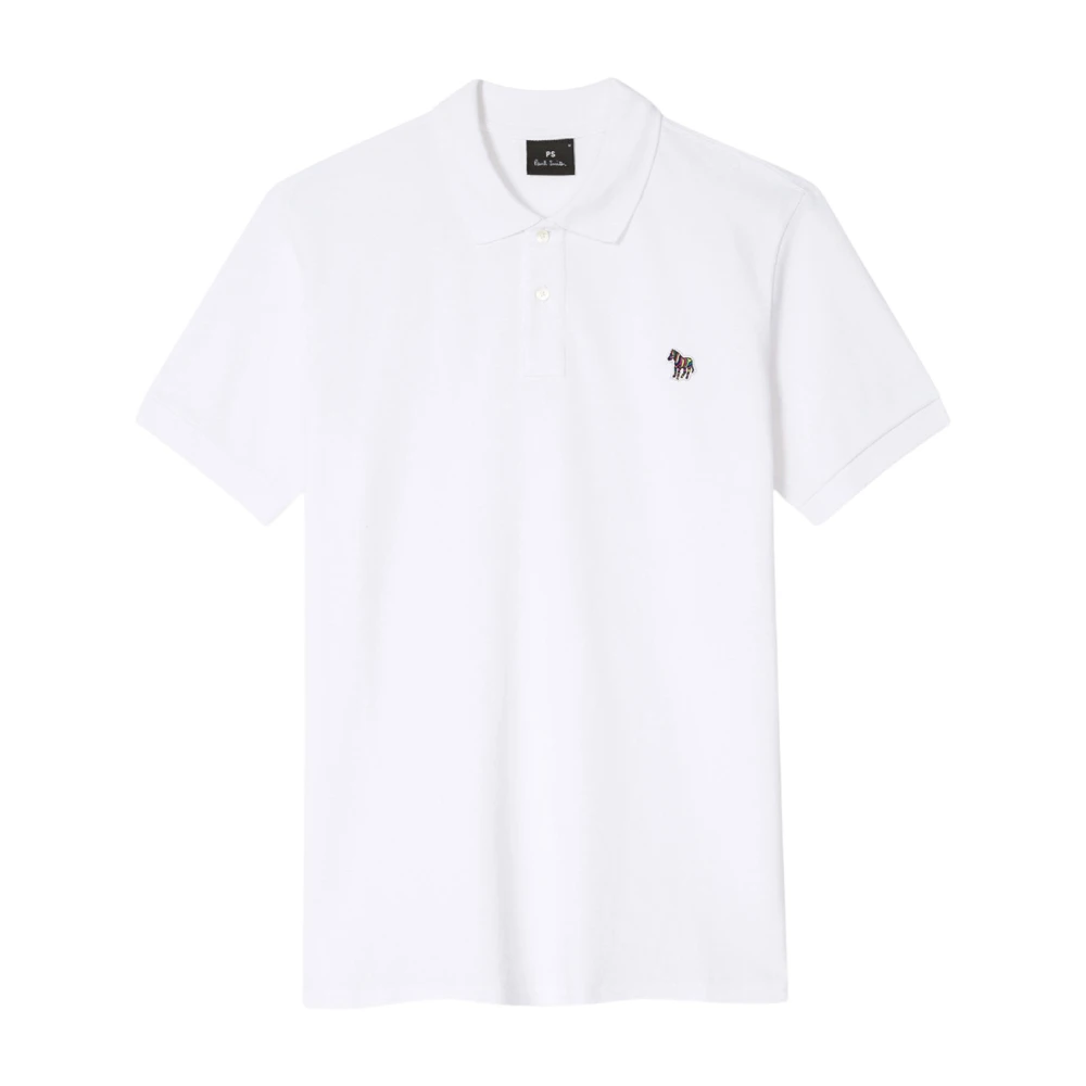 Paul Smith , Polo Shirts, Male, White, 2XL, Cotton Zebra Polo Shirt