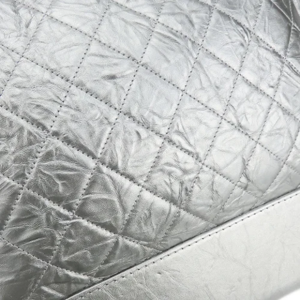 Chanel Vintage Pre-owned Leather chanel-bags Gray Dames