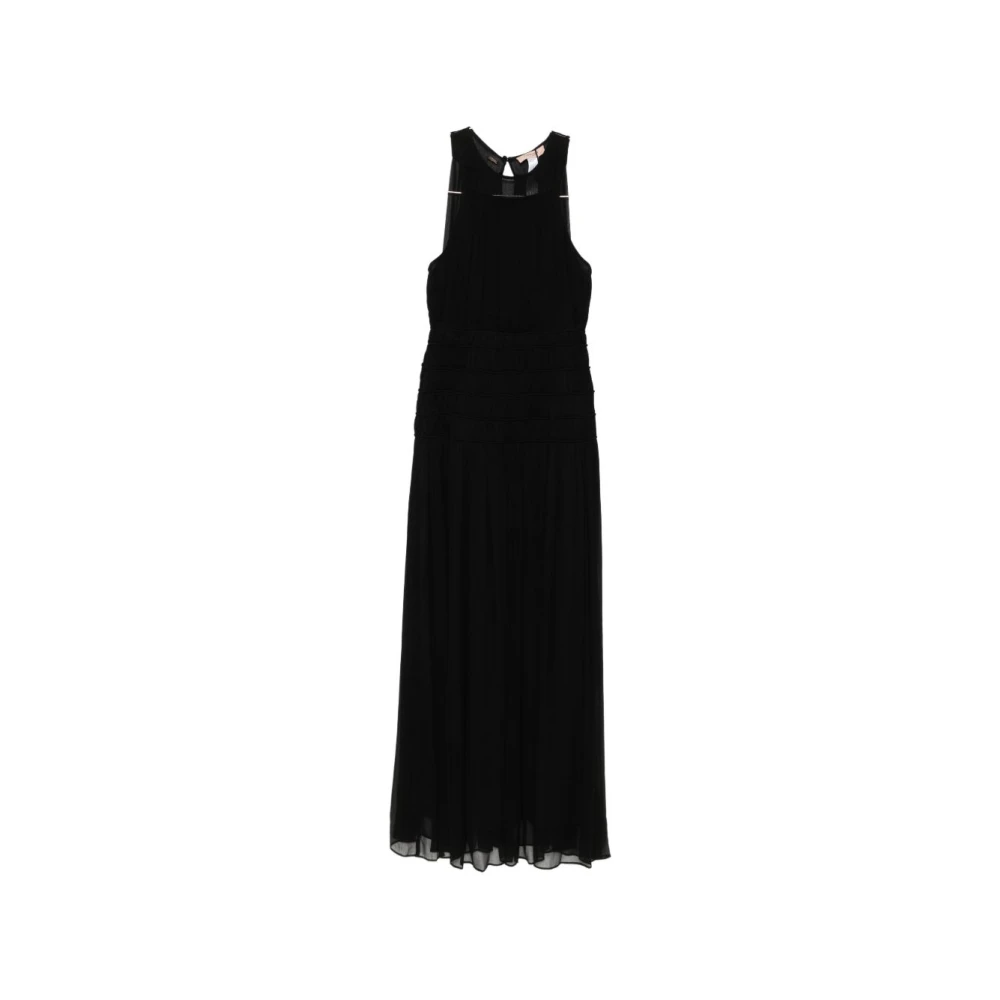 Twinset Women's Black Maxi Dresses, S, Abito Lungo Smanicato C/Dettaglio Gonna