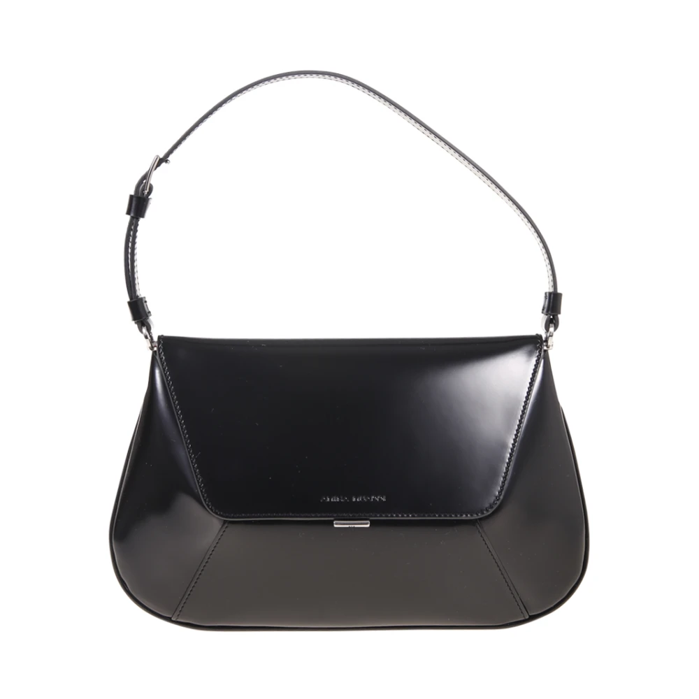 Amina Muaddi Zwarte Zilveren AMI Tas Black Dames