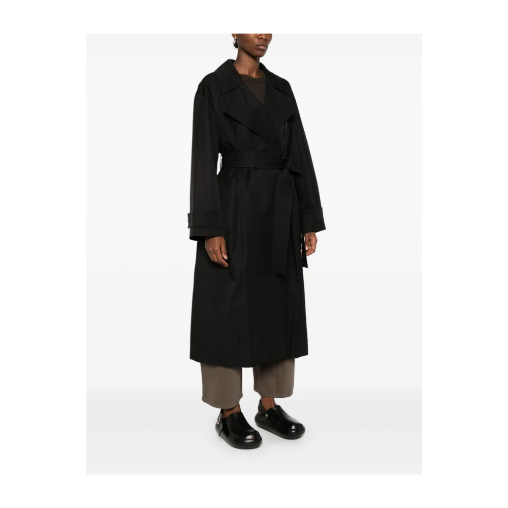 Studio Nicholson Zwarte waterafstotende double-breasted jas Black Dames