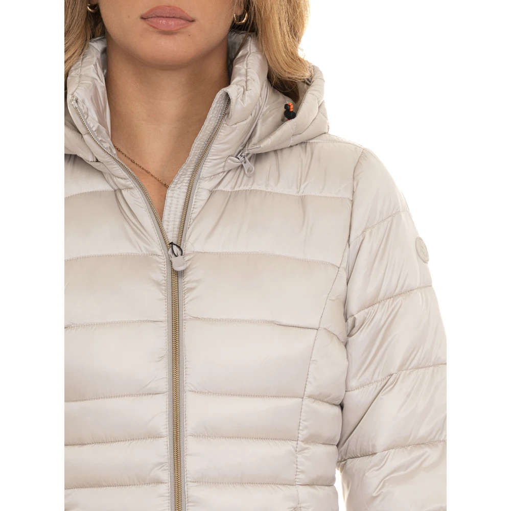 Save The Duck Gewatteerde Reese jas met capuchon Beige Dames