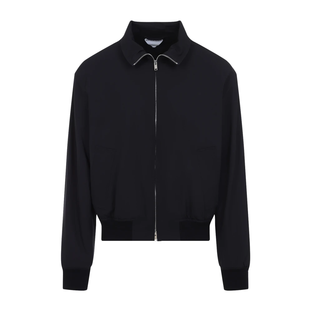 Bottega Veneta Blauwe Wollen Jas voor Mannen Black Heren