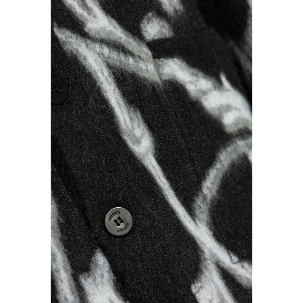 Versace Cardigan met barokmotief Black Heren