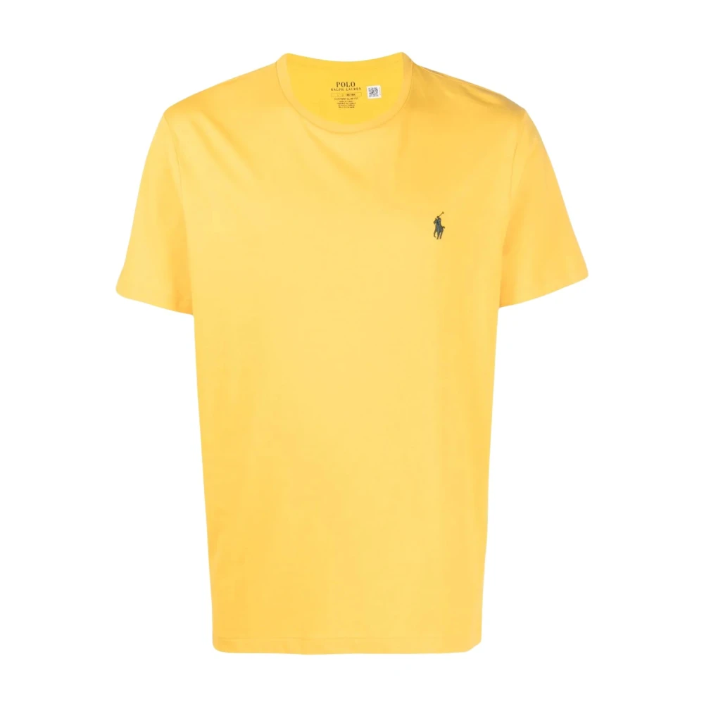 Polo Ralph Lauren Geel Crewneck T-shirt met Handtekening Pony Borduurwerk Yellow Heren