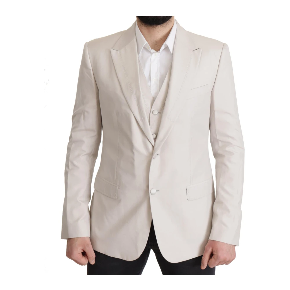Dolce & Gabbana Men's Gray Silk Single Breasted 2 Pc Blazer 2XL