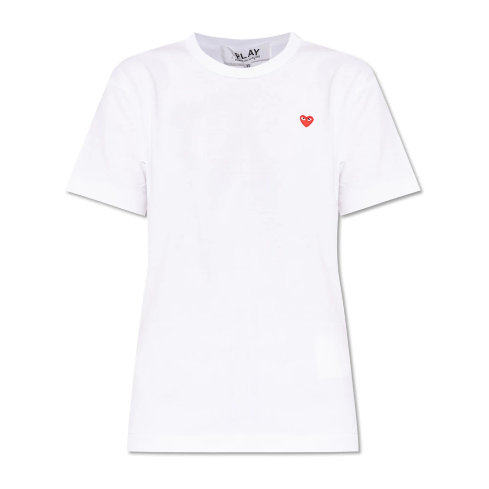Comme des Garçons Play T-shirt met logo patch White Dames
