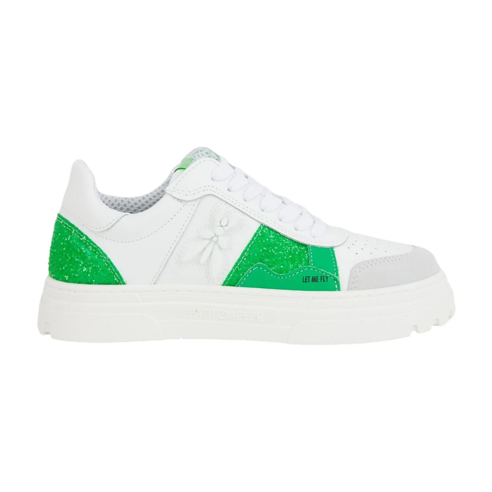 Patrizia Pepe Vrouw Wit Stijlvolle Leren Sneakers