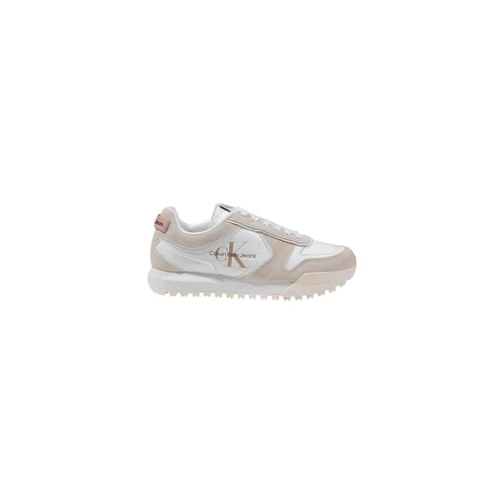 Calvin Klein Jeans Witte Suède Damessneakers Lente/Zomer Dames Schoenen