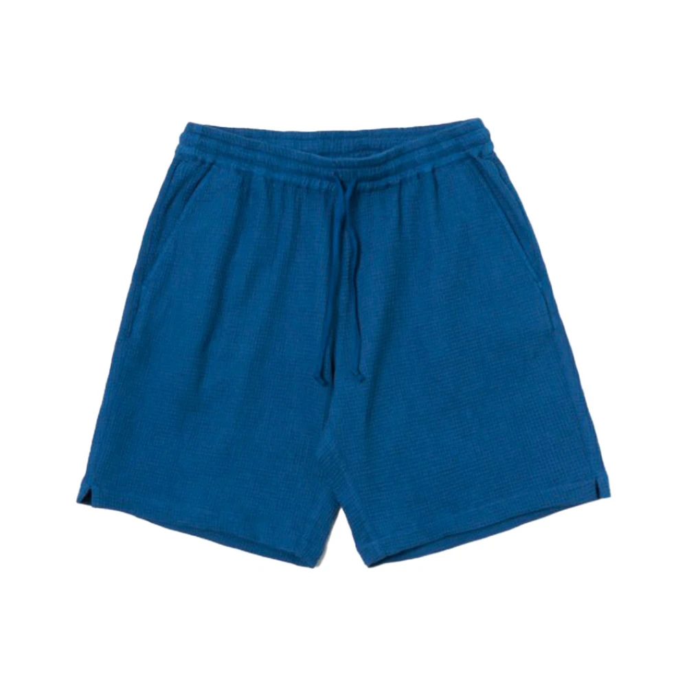 Universal Works Nippon Wafel Navy Shorts Blue Heren