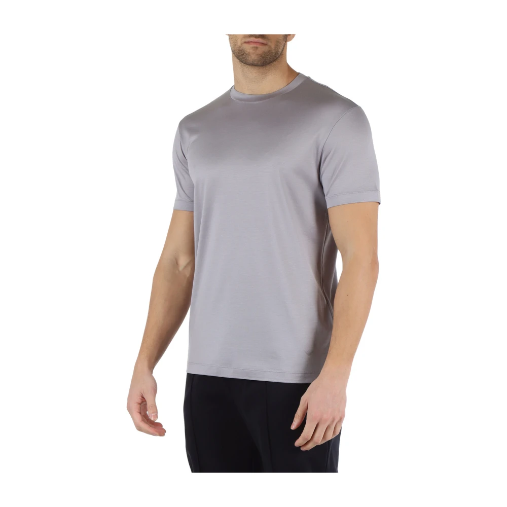 Emporio Armani Essentiële Katoenen en Lyocell T-shirt Gray Heren
