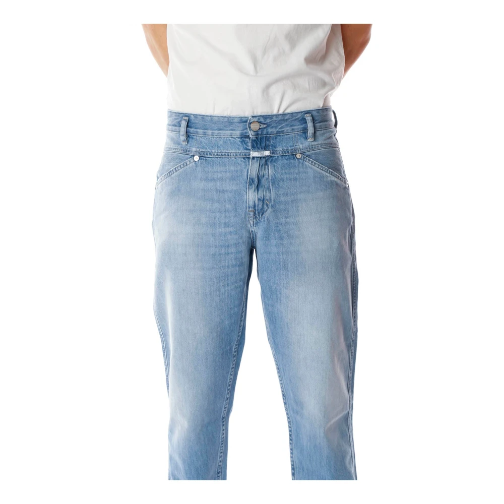 closed Cropped Tapered Mid Waist Jeans Blue Heren