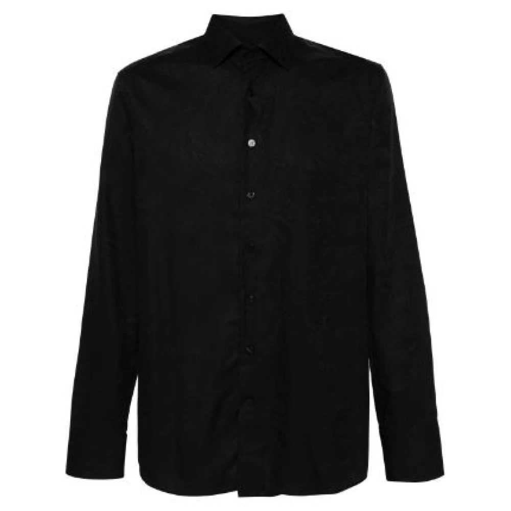 ETRO Bloemen Jacquard Overhemd Black Heren