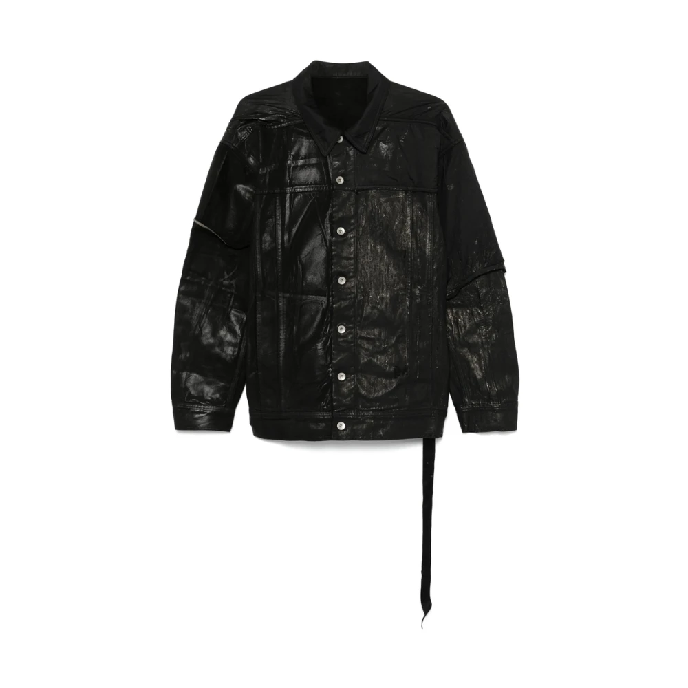 Rick Owens Zwarte Shadow buitenkleding met knoopsluiting Black Heren