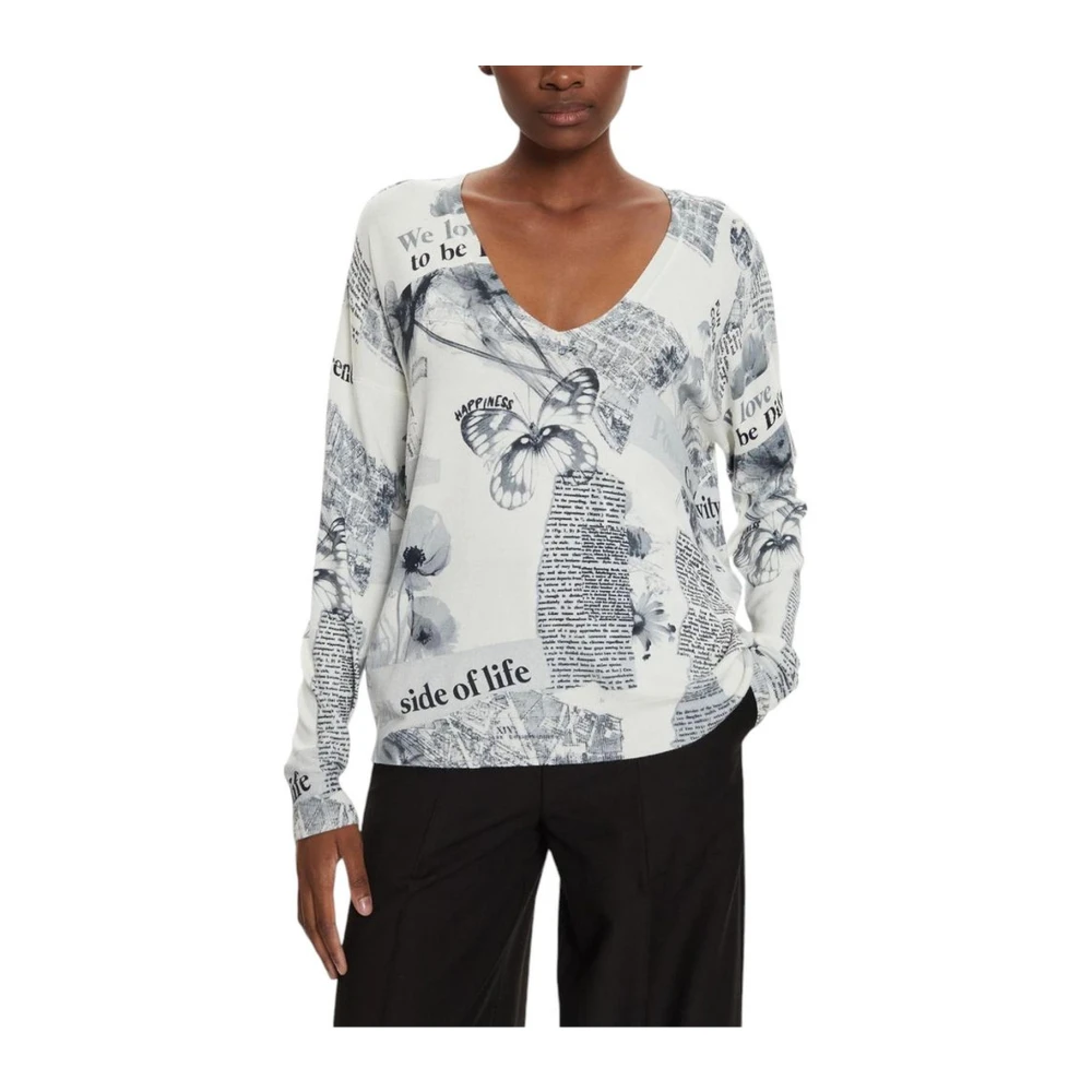 Desigual Gebreide top voor vrouwen White Dames