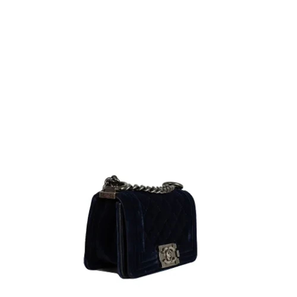 Chanel Vintage Pre-owned Velvet chanel-bags Blue Dames