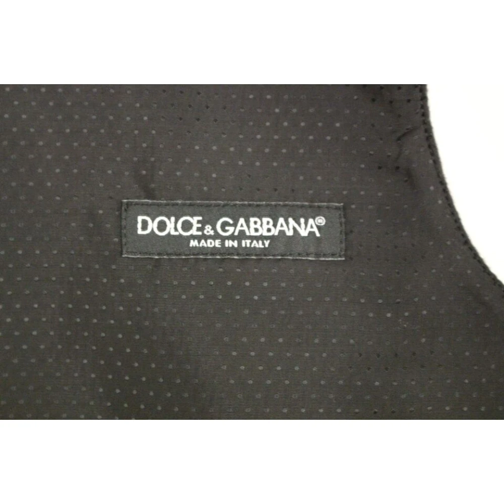 Dolce & Gabbana Elegante Grijze Wollen Blend Jurk Vest Gray Heren