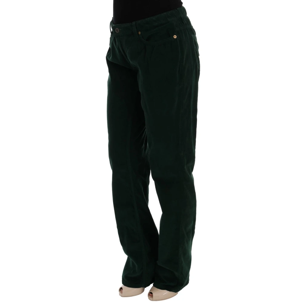 Dolce & Gabbana Elegante Groene Katoenmix Broek Green Dames