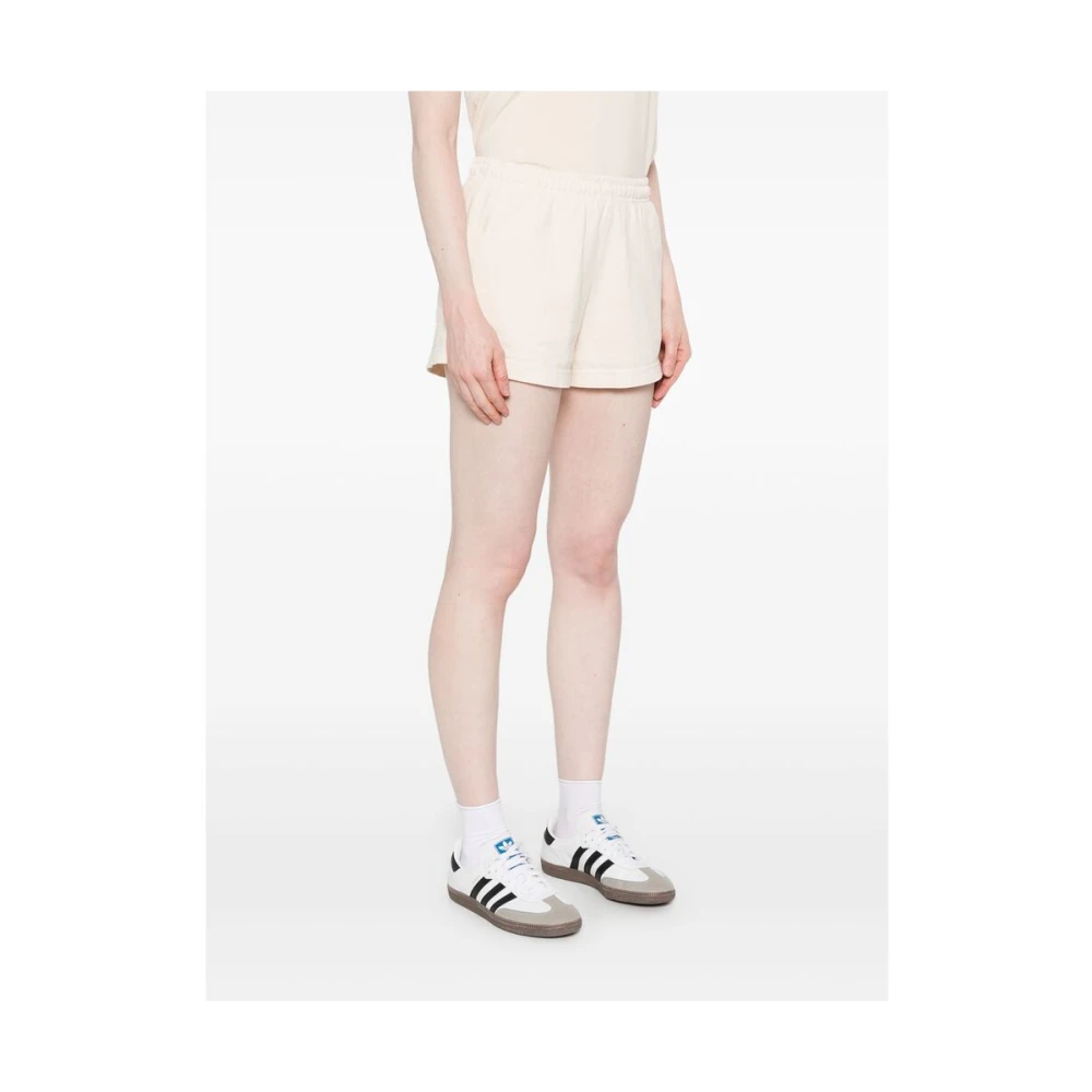 Sporty & Rich Beige Elastische Taille Sportieve Shorts White Dames