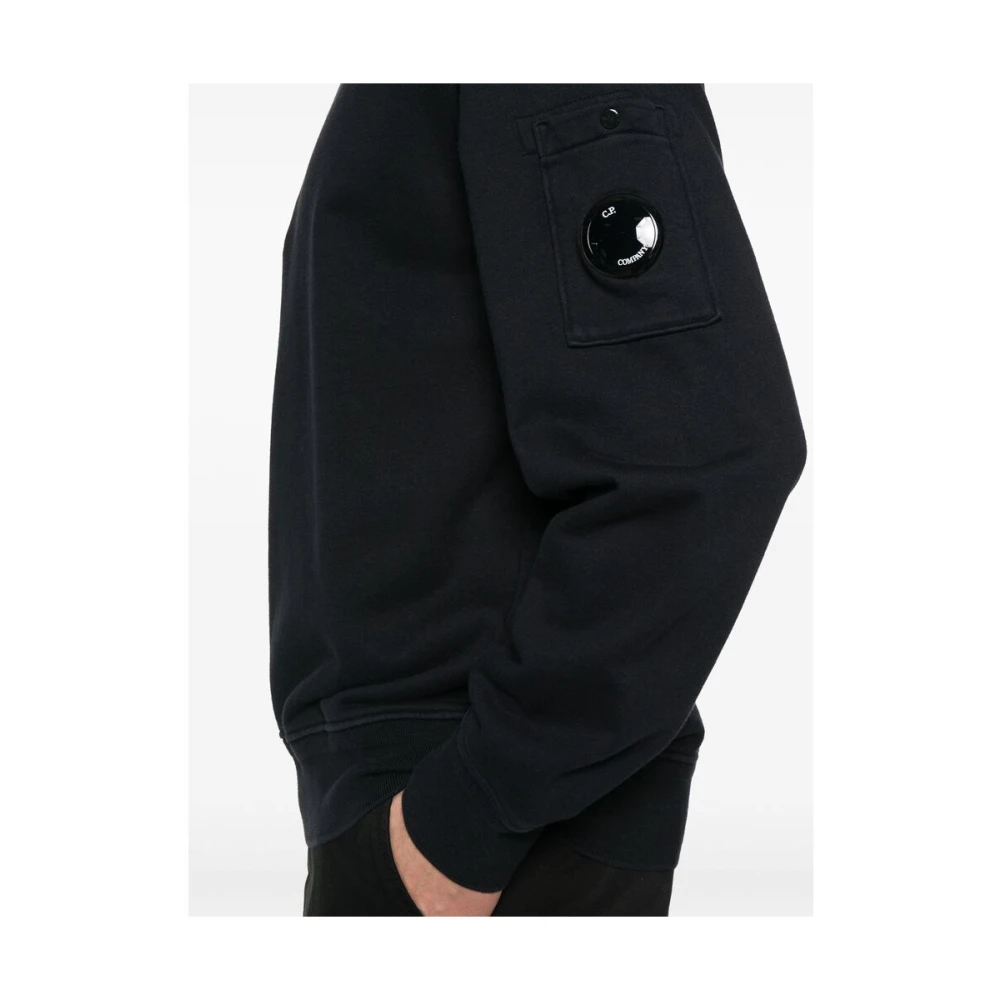 C.P. Company Navy Blauwe Zip Sweatshirt Hoge Hals Blue Heren
