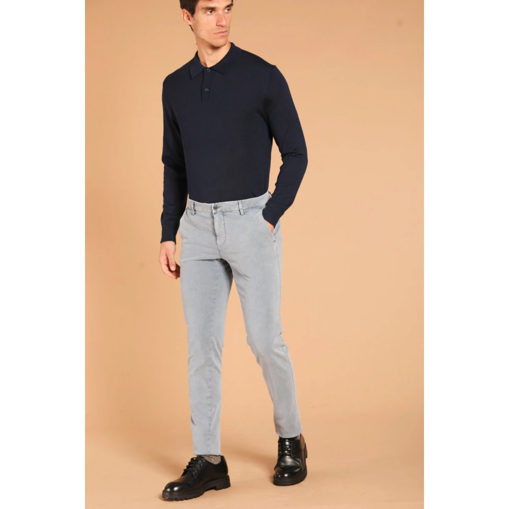 Mason's Gemarmerde Stretch Chino Broek Gray Heren